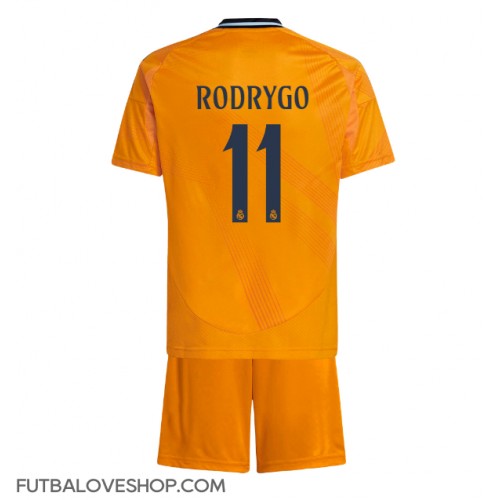 Dres Real Madrid Rodrygo Goes #11 Preč pre deti 2024-25 Krátky Rukáv (+ trenírky)